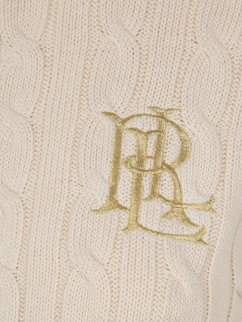 Lauren Ralph Lauren logo-embroidery cardigan - Neutrals