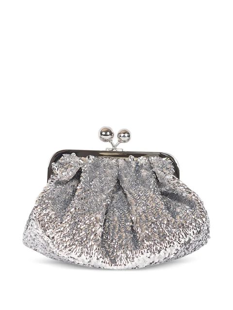 Weekend Max Mara Small Pasticcino sequin embellished clutch bag - Silver