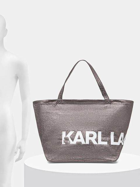 Karl Lagerfeld torebka bawełniana kolor srebrny A1W50064