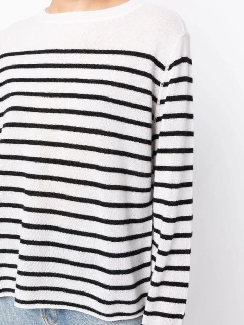 Reformation Boyfriend striped cashmere jumper - White