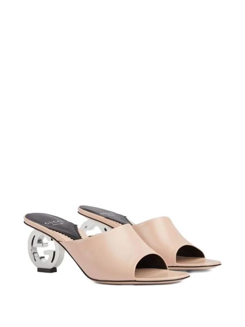 Gucci 70mm GG signature Interlocking G heel sandals - Neutrals
