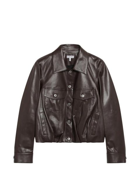 LOEWE flap-pocket leather jacket - Brown - zdjęcie produktu nr 1