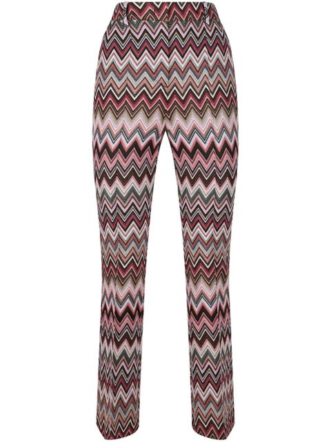 Missoni zigzag-pattern trousers - Red - zdjęcie produktu nr 1