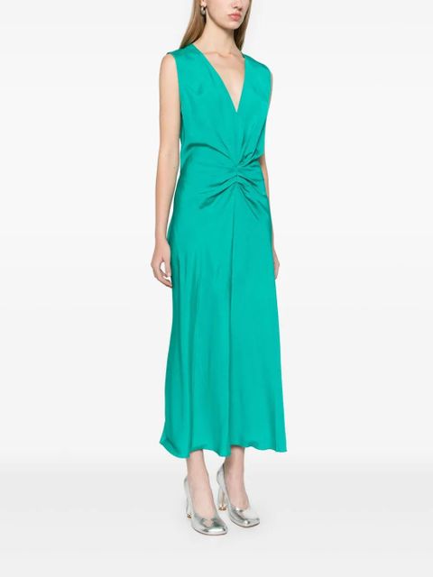 Victoria Beckham sleeveless gathered midi dress - Green