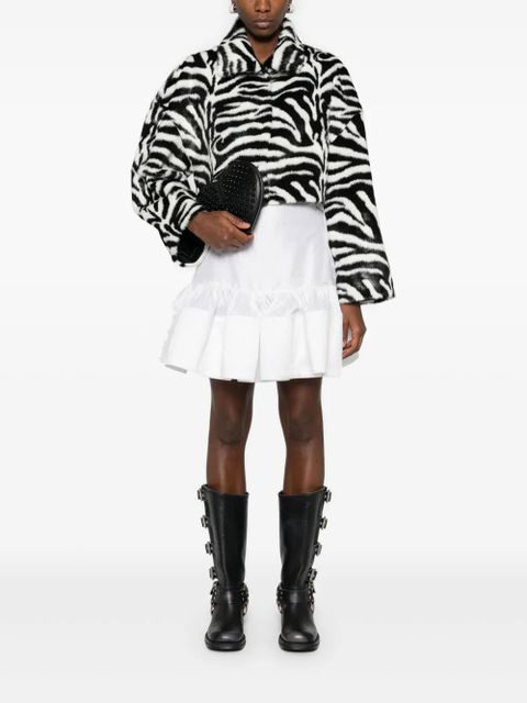ROTATE BIRGER CHRISTENSEN zebra-print faux-fur jacket - Black