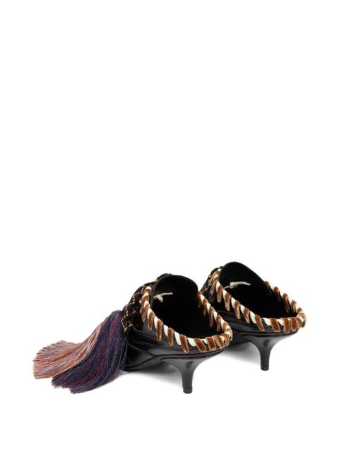 DRIES VAN NOTEN 60mm tassel-embellished mules - Brown