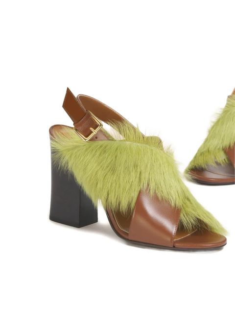 Marni criss-cross fur sandals - Brown - zdjęcie produktu nr 2