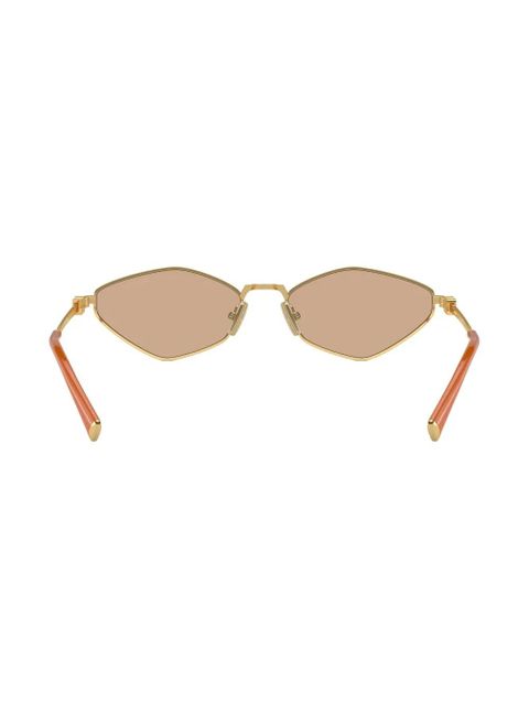 Miu Miu Eyewear logo-lettering geometric-frame sunglasses - Gold