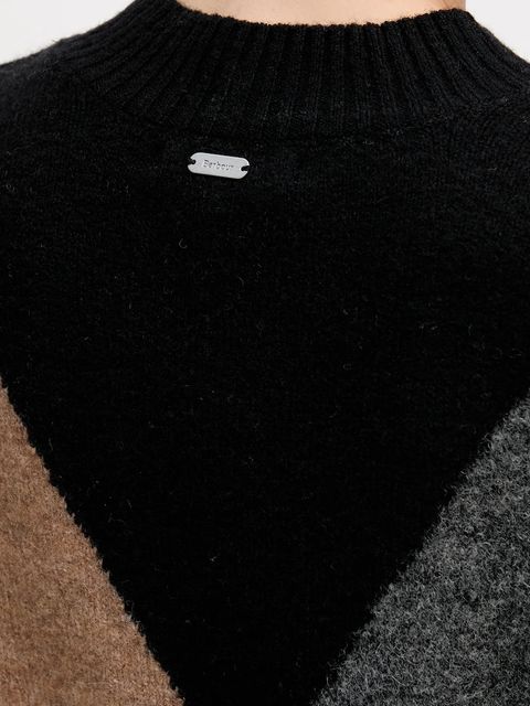 Barbour sweter z dodatkiem wełny SABRINA damski kolor czarny LKN1678