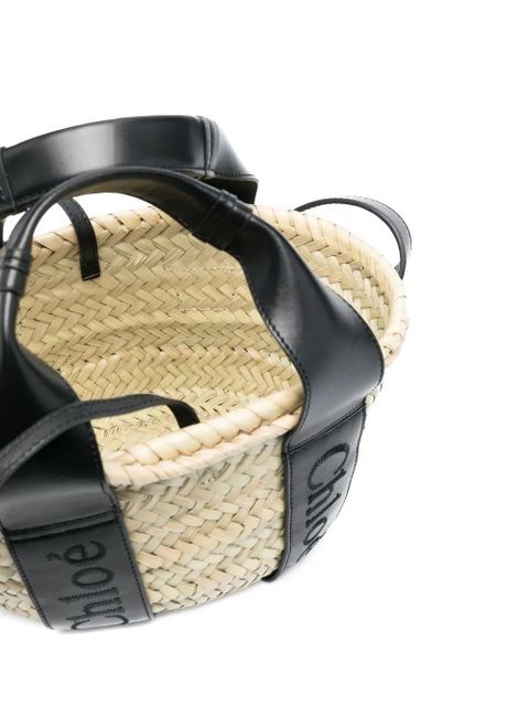 Chloé small Sense raffia tote bag - Neutrals - zdjęcie produktu nr 2