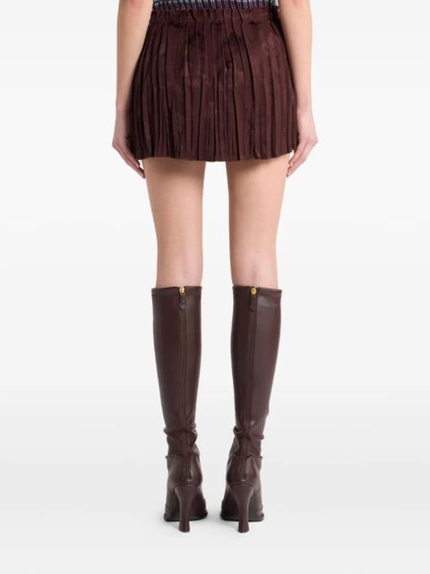ETRO pleated floral skirt - Brown