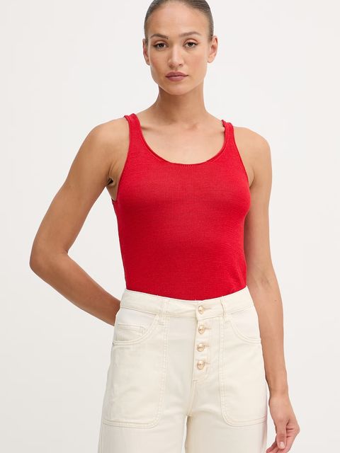 United Colors of Benetton top damski z lnem - zdjęcie produktu nr 1