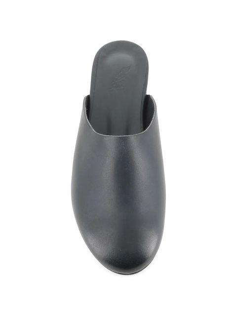 Ancient Greek Sandals leather flat mules - Black