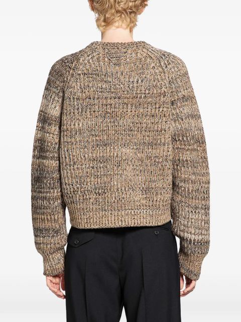 Prada ribbed-knit raglan-sleeve sweater - Neutrals