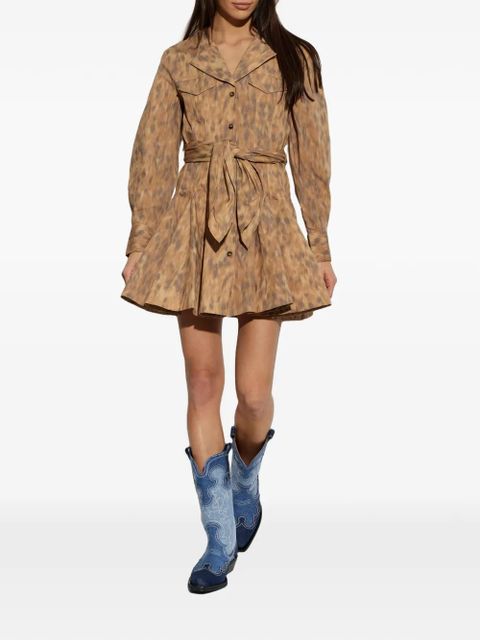 GANNI embroidered denim boots - Blue