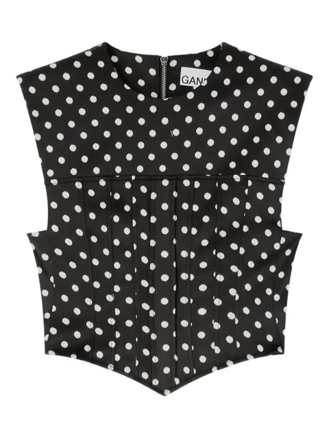 GANNI polka dot zip top - Black - zdjęcie produktu nr 1