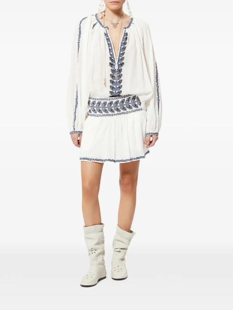 MARANT ÉTOILE Picadilia embroidered mini skirt - White - zdjęcie produktu nr 2