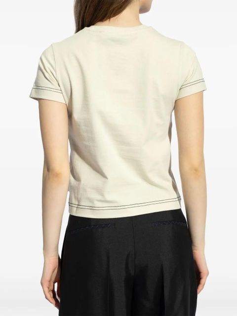 Burberry logo-embroidered crop top - Neutrals