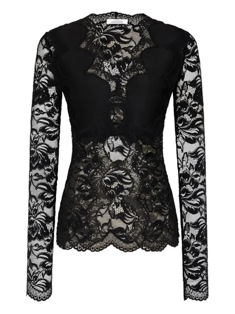 Rabanne lace long-sleeve blouse - Black - zdjęcie produktu nr 1