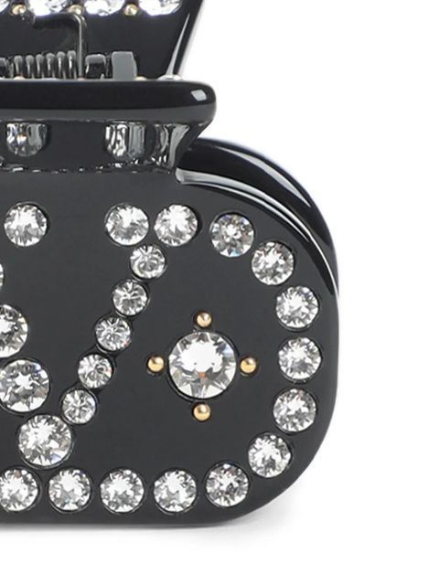 Valentino Garavani embellished-logo hair clip - Black