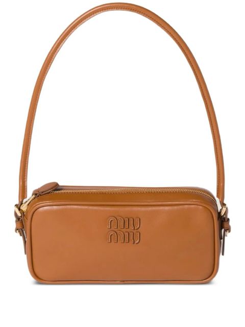 Miu Miu leather logo-plaque mini bag - Brown - zdjęcie produktu nr 1