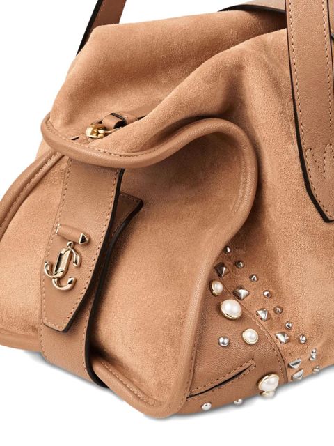 Jimmy Choo Bar Filo studded top-handle tote bag - Brown