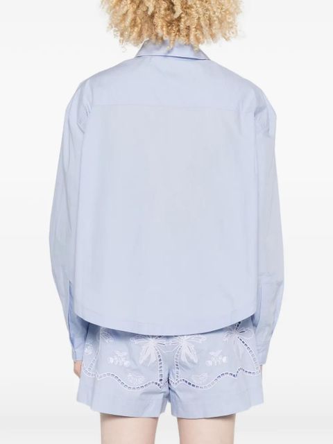 SANDRO embroidered-detail shirt - Blue