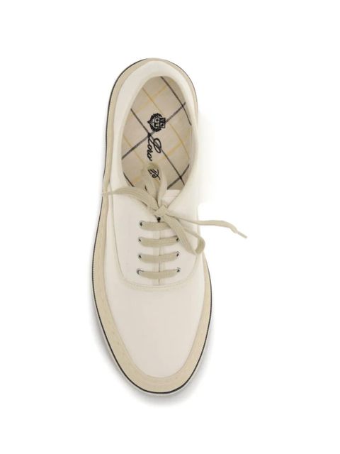 Loro Piana Nantucket Walk lace-up canvas sneakers - Neutrals