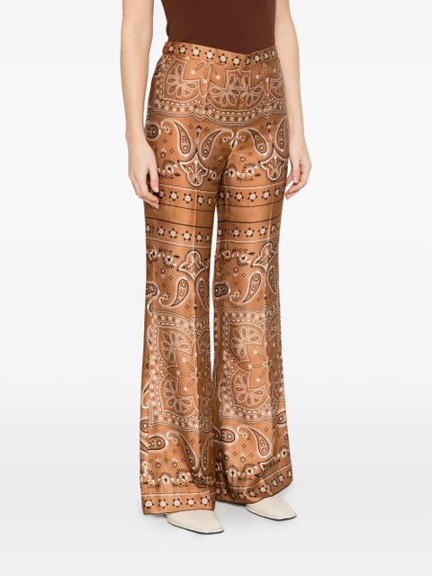 SANDRO paisley-print palazzo pants - Brown