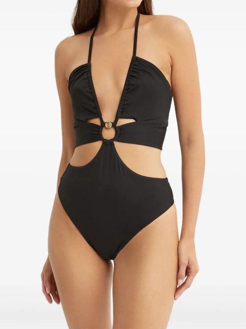 Max Mara Cleopatra halterneck-cutout swimsuit - Black