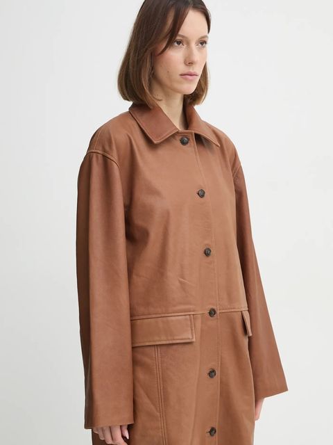 Herskind płaszcz skórzany Halston