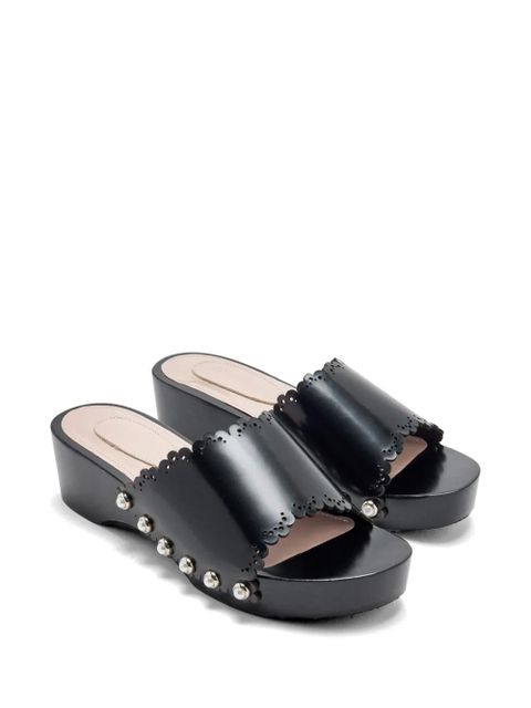 Simone Rocha scalloped pearl sandals - Black
