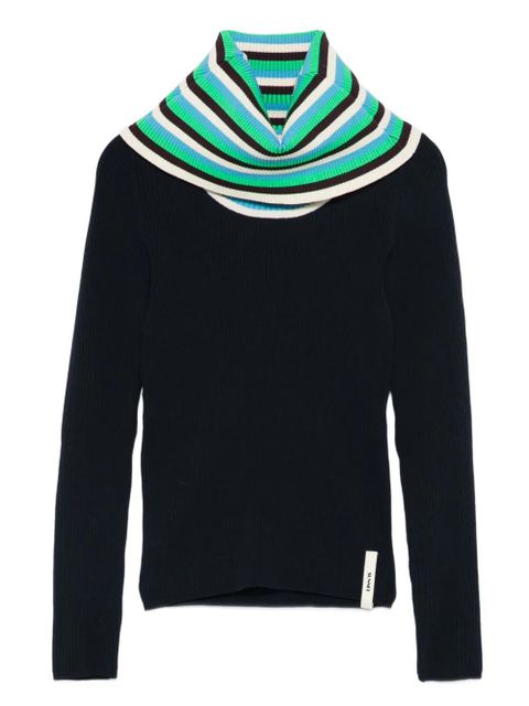 Sunnei folded striped long-sleeve sweater - Blue - zdjęcie produktu nr 1