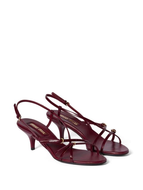 Miu Miu 55mm patent leather sandals - Red - zdjęcie produktu nr 2
