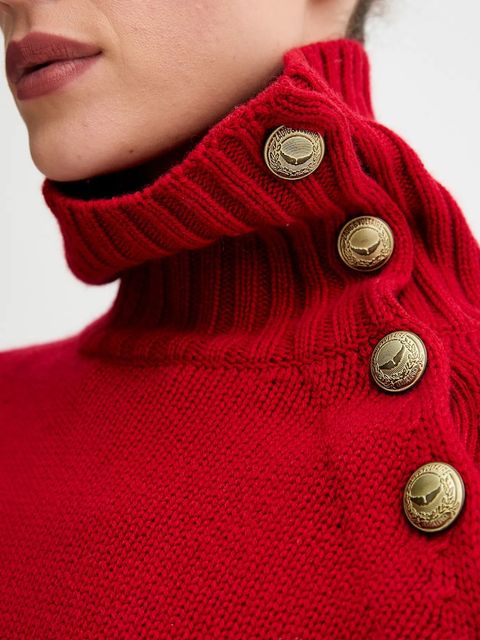 ZADIG&VOLTAIRE sweter kaszmirowy damski kolor czerwony ciepły z golfem KWSW02793