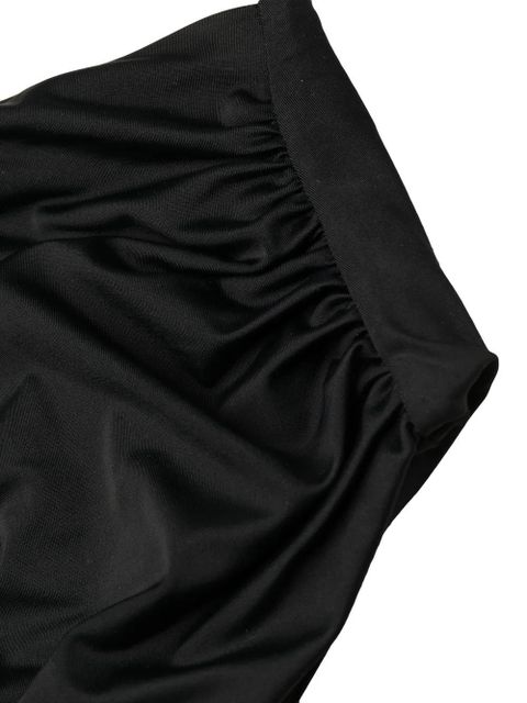 Self-Portrait high-waisted gathered bikini bottoms - Black