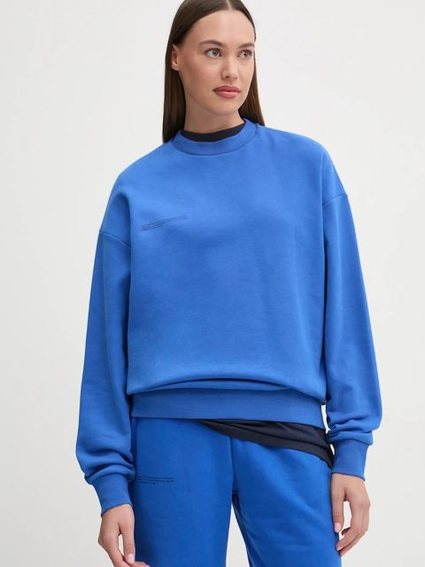 Pangaia bluza bawełniana kolor niebieski z nadrukiem