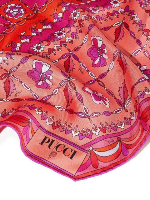 PUCCI pattern silk scarf - Pink