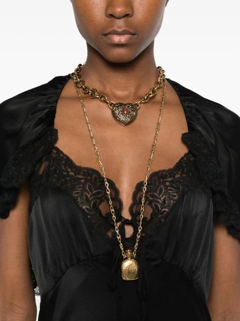 Chloé lace-cape maxi dress - Black