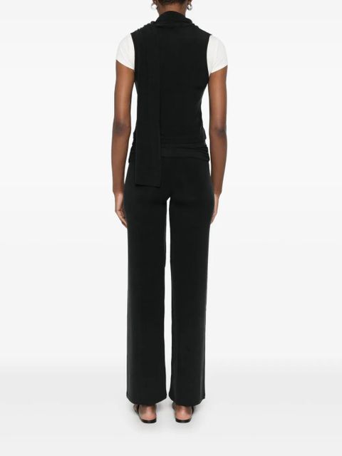 Aya Muse scarf-detail scoop-neck blouse - Black