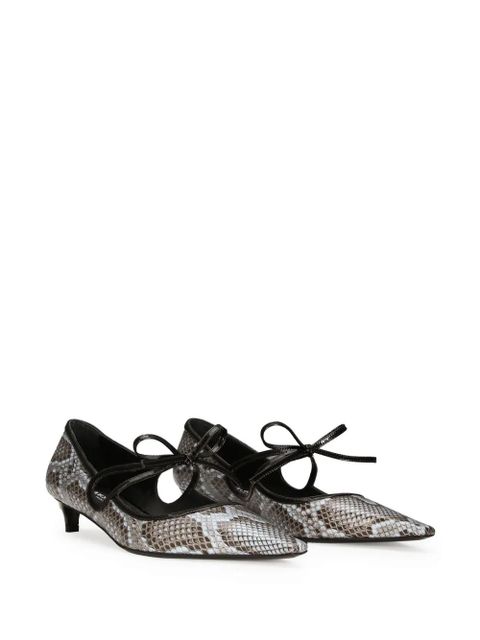 Dolce & Gabbana DNA 30mm leather ribbon-tie pumps - Brown