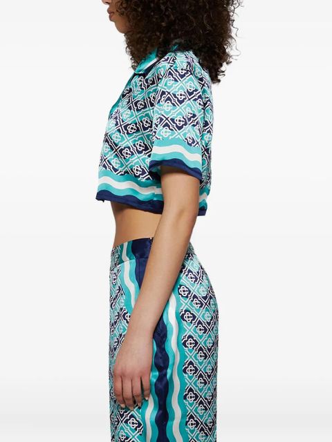 Casablanca Monogram Wave shirt - Blue - zdjęcie produktu nr 2