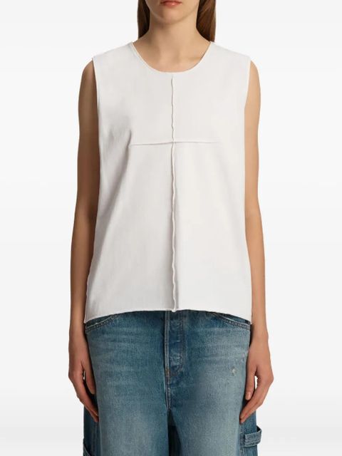 KHAITE Allo crew-neck sleeveless vest - White