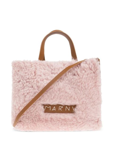 Marni fur-trimmed tote bag - Pink - zdjęcie produktu nr 1