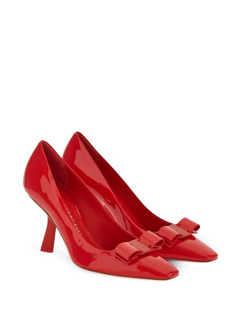 Ferragamo Vara Bow 85mm patent leather pumps - Red
