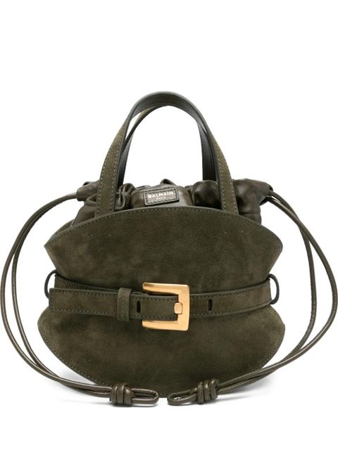 Balmain buckle suede tote bag - Green - zdjęcie produktu nr 1