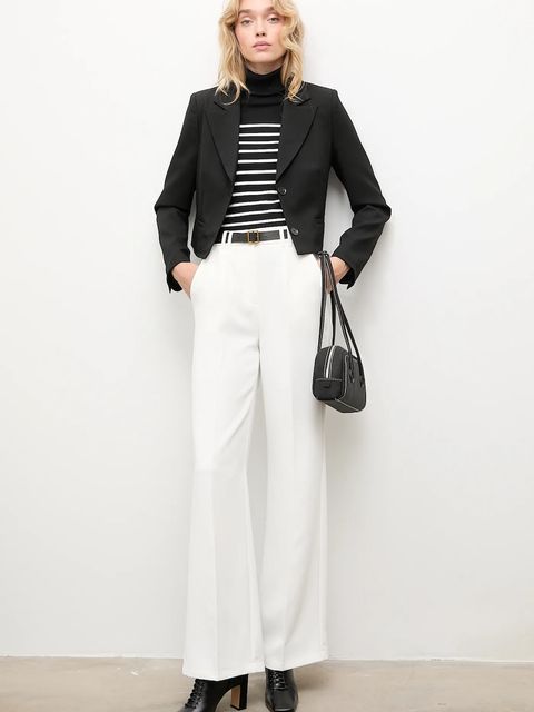 Answear.LAB marynarka kolor czarny jednorzędowa gładka