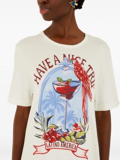 FARM Rio graphic-print tiered dress - White