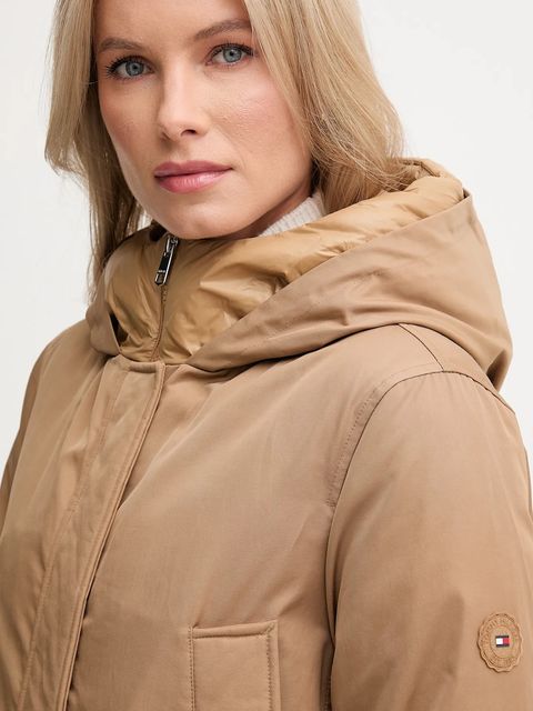 Tommy Hilfiger kurtka kolor brązowy zimowa WW0WW46533