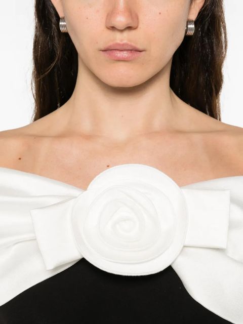 Self-Portrait crepe off-shoulder top - Black